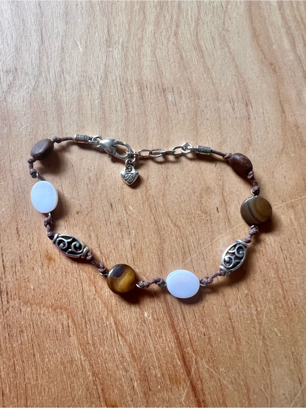 Brighton Riviera Beaded Brown Cord Bracelet/Anklet